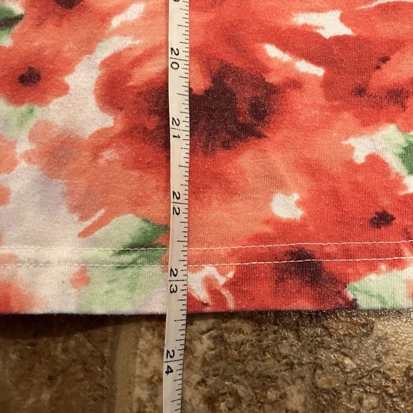 Blair Vintage Floral Shirt Medium Red 80s 90s Cotton Blend Top - Picture 5 of 6